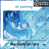 MacBookAirPro个性贴纸苹果笔记本电脑外壳保护贴膜蓝色油画定制