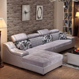 皮布沙发 布艺沙发 现代简约三人大小户型客厅转角组合家具 沙发