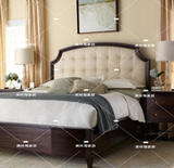 美式乡村实木床雕花软包橡木双人床1.8米 新古典现代简欧家具婚床