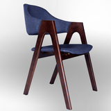 北欧餐椅简约现代实木布艺休闲阳台咖啡厅网吧水曲柳椅子