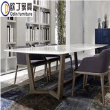 北欧大理石餐桌现代简约大中小户型长方形实木餐桌椅组合创意定制