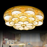 金色圆形水晶灯客厅大气现代简约餐厅灯梅花形led卧室吸顶灯灯饰