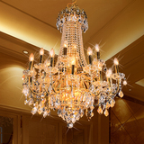 欧式客厅水晶吊灯具简约现代餐厅卧室大气灯饰金色简欧蜡烛灯圆形
