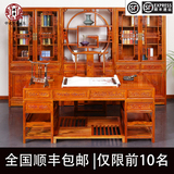 1.6中式书桌 1.8仿古办公桌 实木榆木草龙大班桌写字台书画桌包邮