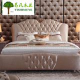 欧式床 法式实木雕花婚床 1.8米双人床 布艺公主床