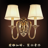 美式全铜壁灯现代简约客厅玄关双头壁灯卧室床头灯欧式餐厅单头灯