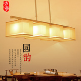 现代中式 简约餐厅灯吊灯三头饭厅书房创意美式LED吧台布铁艺灯具