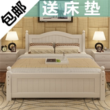 包邮特价床全实木床1.8双人床1.5米1.2米欧美式家具公主床白床