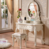 欧式梳妆台卧室小型化妆柜法式白色烤漆梳妆桌影楼梳妆台组合