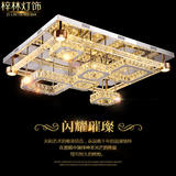 不锈水晶吸顶灯长方形K9水晶气泡柱LED奢华大气方框客厅卧室灯具