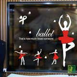 芭蕾舞女孩环保墙贴儿童卧室舞蹈房健身法幼儿园创意墙贴纸H117