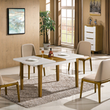 北欧餐桌椅组合伸缩长方形实木饭桌现代简约宜家1.2米胡桃木餐桌