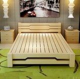 实木床1.51.8米白色大床松木儿童床单人床1.2米双人床简易木床