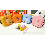 宝宝辅食盒水果点心盒儿童可爱动物水果叉零食盒双层外出便携餐具
