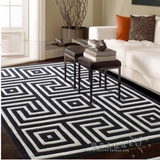 时尚欧式黑白格子地毯客厅茶几沙发卧室床边书房手工腈纶地毯定制