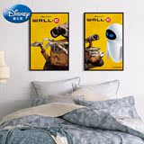 墙蛙迪士尼机器人总动员现代简约沙发背景墙装饰画卧室壁画双拼画