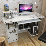多功能带抽屉柜机箱位电脑桌台式机家用办公桌写字桌台现代书桌