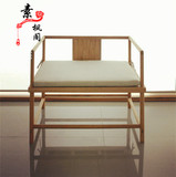 老榆木免漆圈椅新中式打坐沙发禅椅实木围椅现代简约纯实木家具