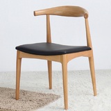 简约现代欧式牛角椅新品实木餐椅咖啡厅西餐厅奶茶甜品店桌椅组合