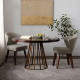 北欧实木圆餐桌 简约现代创意美式咖啡厅休闲桌椅圆形 实木大圆桌