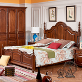 特价舒木家具美式全实木床1.8米乡村成人做旧楸木婚床欧式双人床