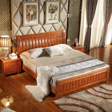 实木橡木床1.5米1.35米1.8米1.2米1米双人床单人床高箱儿童白色床