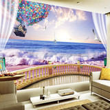 3D立体海景大型壁画布沙发电视背景墙纸酒店客厅卧室壁纸延伸空间
