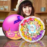 创意千纸鹤绣球糖果进口零食水果味果冻硬糖糖果礼盒送女生日礼物