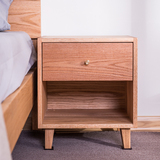 树府 宜家北欧日式实木床头柜 简约原木家具  储物柜 边柜