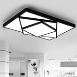 简约现代LED吸顶灯 创意方形黑白客厅餐厅卧室阳台三角架铁艺灯具