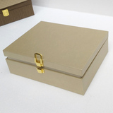 金色长方形高档化妆品礼品盒精美包装盒 纹绣色料皮盒定制LOGO
