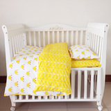 皇冠ins北欧宜家全棉婴儿床上用品宝宝儿童纯棉三四件套床单被套