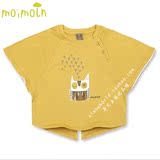 2016夏季新款 出口韩国moimoln女童猫头鹰蝙蝠衫宽松短袖T恤