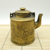 古玩收藏杂项,全铜娃娃茶壶,铜酒壶 仿古做旧小茶壶 铜壶摆件