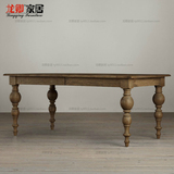 美式乡村风格家具出口欧美原单复古原色实木长餐桌办公桌会议桌