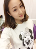 2016春季 韩版米老鼠套头宽松长袖 卫衣 外套女