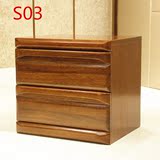 胡桃木床头柜 实木床头柜现代 简约床边柜 储物柜实木家具