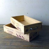 zakka日式木制手提长方形桌面收纳盒杂物整理盒化妆品收纳盒子