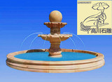 汉白玉石雕风水球 风水球喷泉石雕流水摆件 别墅户外跌水喷泉雕塑