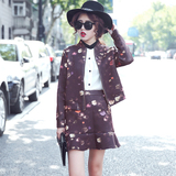 2016秋装韩版女装时尚太空棉空气层棒球服套装秋季鱼尾裙两件套潮