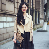 2016春季新款韩版修身显瘦风衣女短款韩国学生短外套薄款七分袖潮