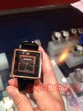 施华洛世奇专柜正品 方形黑表带玫瑰金表盘手表 5129902 盖章保修