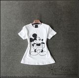 阿蕾精品折扣坊欧洲站米老鼠图案短袖白T恤B6-2