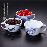 霁风家-日本进口美浓烧青花瓷器手绘和风陶瓷咖啡杯牛奶杯茶杯