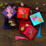 中国风牡丹花喜糖盒子纸盒中式结婚流苏糖果盒可装烟喜糖盒批发