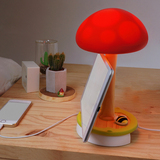 vacii 创意可爱硅胶蘑菇触控可调节台灯 卧室装饰床头灯USB充电座