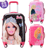 芭比女孩儿童拉杆箱旅行箱行李箱20寸卡通万向轮KT猫迪士尼箱包