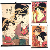 日式居酒屋料理店寿司装饰画浮世绘仕女图美女挂画和风壁画榻榻米