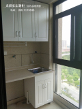老猫家 上海定制 定做 阳台洗衣柜 整体洗衣柜  大理石台面带水糟