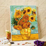 正品自油自画数字油画包邮diy手绘客厅花卉装饰画梵高杏花向日葵